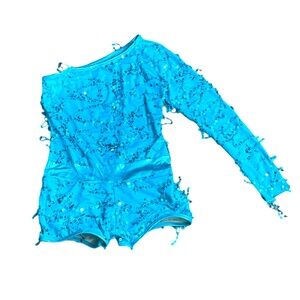A wish come true Dance Sequin Costume Girls Turquoise Mercy Shortall Musical USA